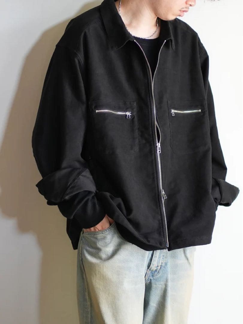 Afiit 25AW モールスキンジップシャツ