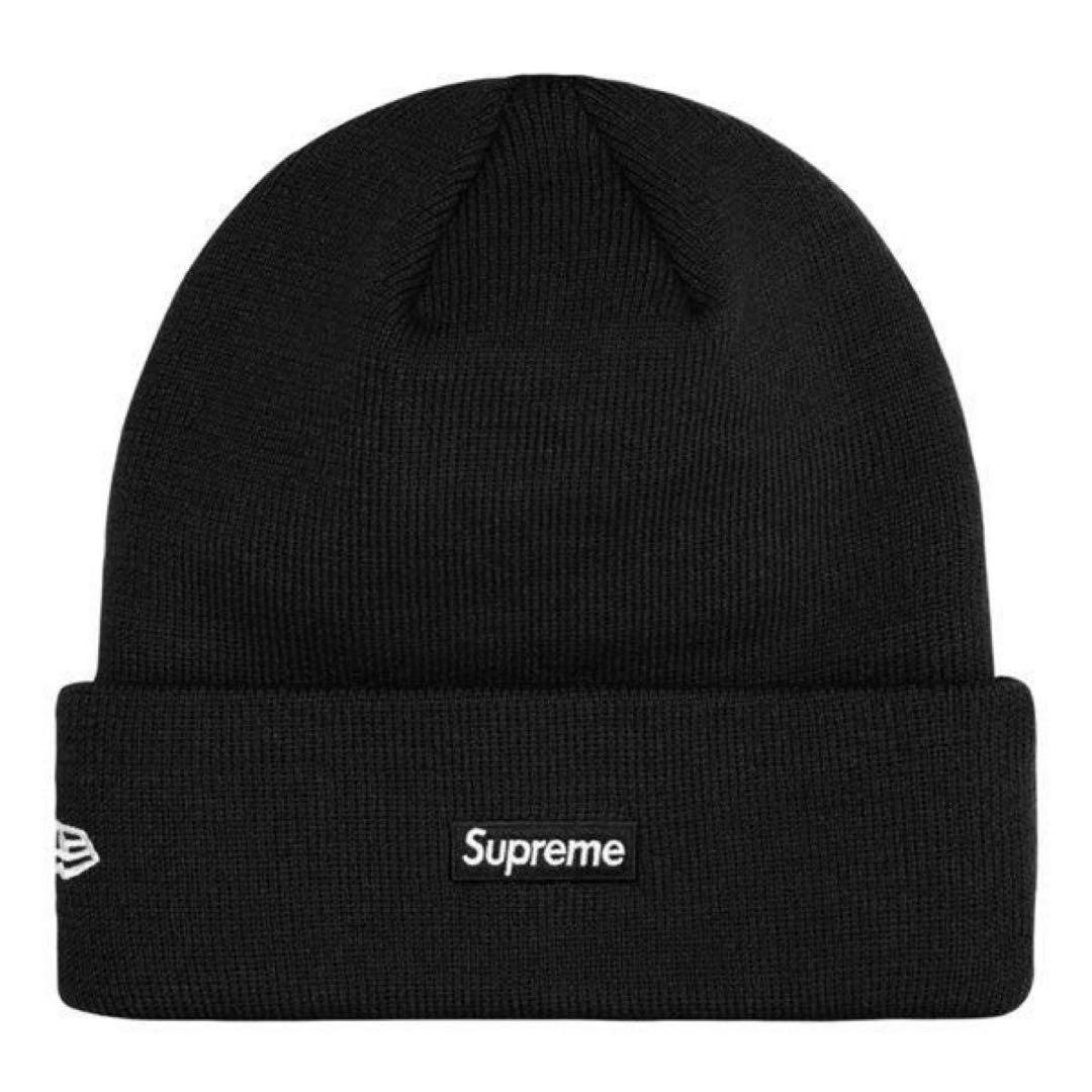 超美品 Supreme New Era ビーニー ニットキャップ 黒 Sロゴ