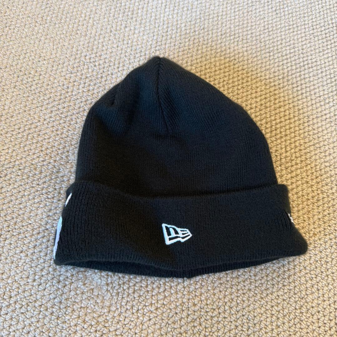 超美品 Supreme New Era ビーニー ニットキャップ 黒 Sロゴ