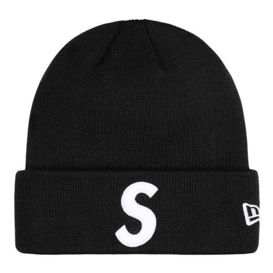 超美品 Supreme New Era ビーニー ニットキャップ 黒 Sロゴ