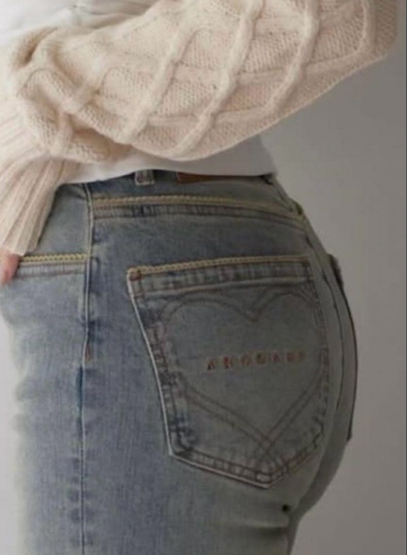 パンツ andmary Heart stitch denim light blue S