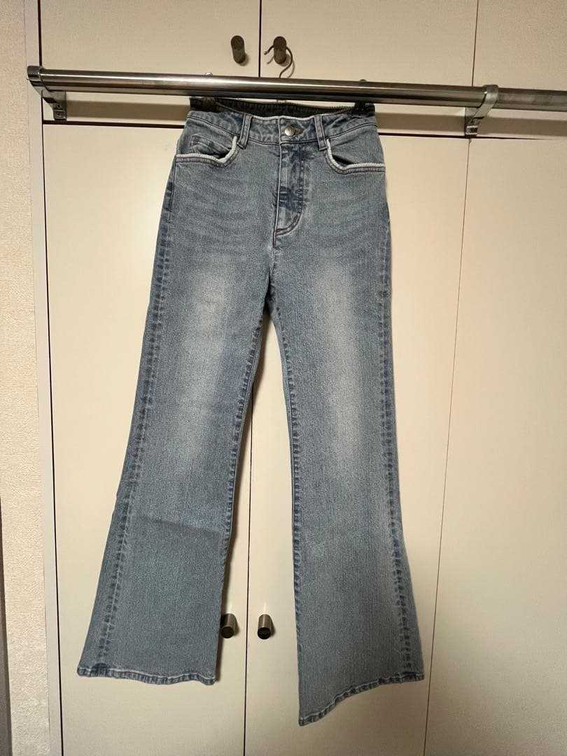 パンツ andmary Heart stitch denim light blue S