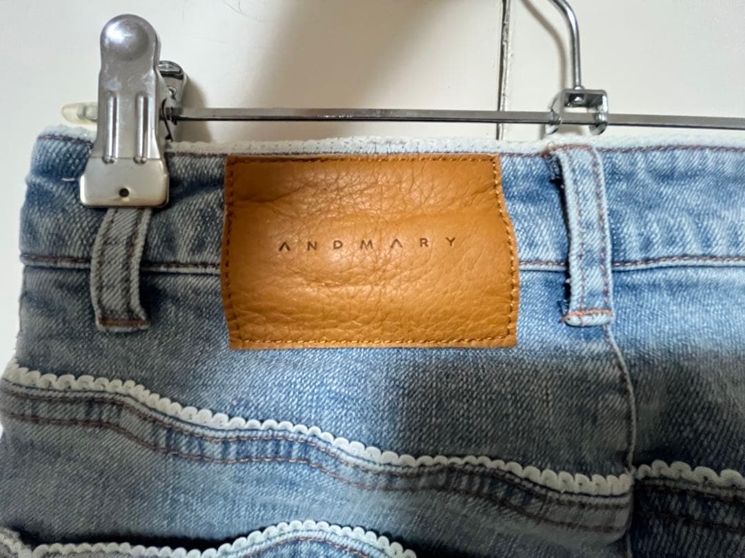パンツ andmary Heart stitch denim light blue S