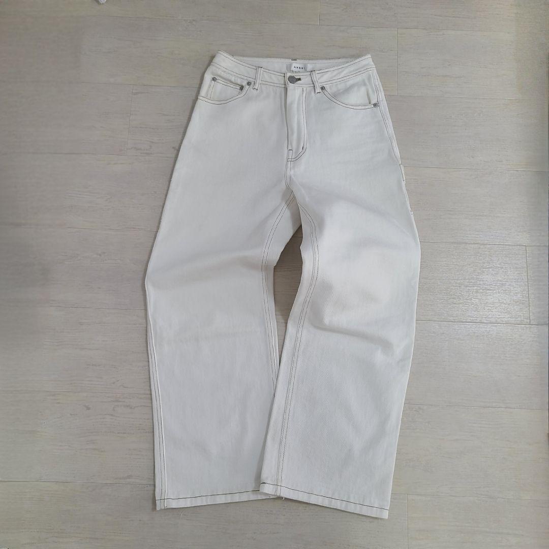 AMERI IMANE PAINTER PANTS 花柄 デニム パンツ M