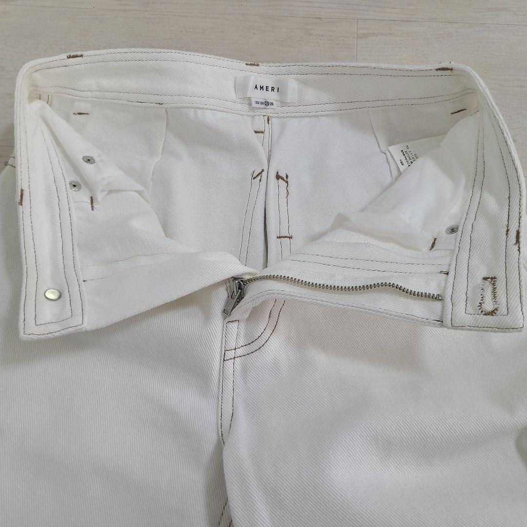 AMERI IMANE PAINTER PANTS 花柄 デニム パンツ M