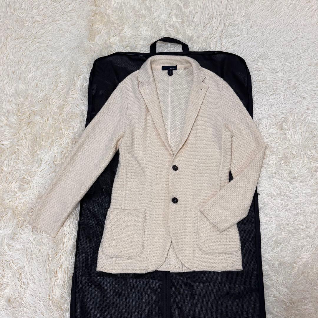 LARDINI　テーラードジャケット　ニットジャケット　白　S アルパカ混