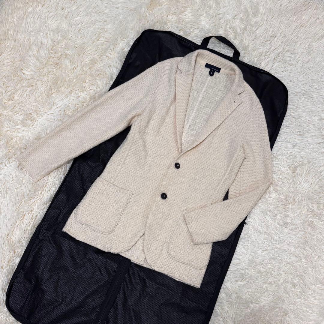 LARDINI　テーラードジャケット　ニットジャケット　白　S アルパカ混