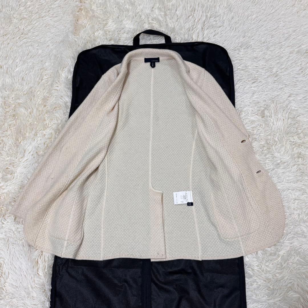 LARDINI　テーラードジャケット　ニットジャケット　白　S アルパカ混