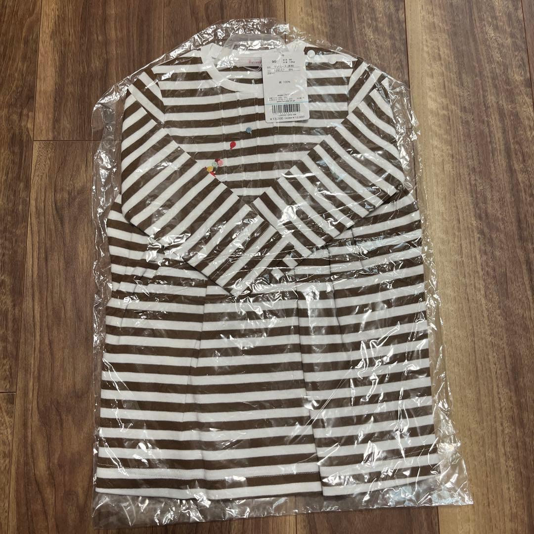 【新品】familiar 長袖ワンピース 90cm