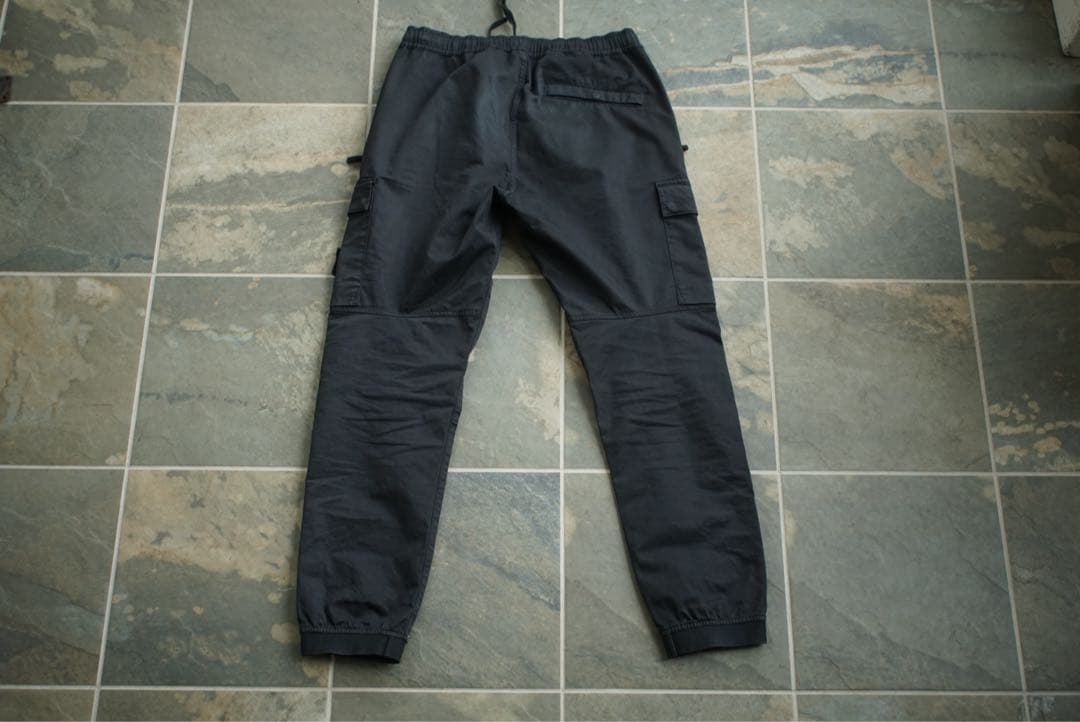 STONE ISLAMD 24AW 製品染 テーパード カーゴパンツ ブラック