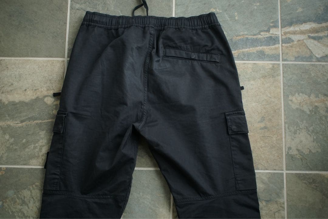 STONE ISLAMD 24AW 製品染 テーパード カーゴパンツ ブラック