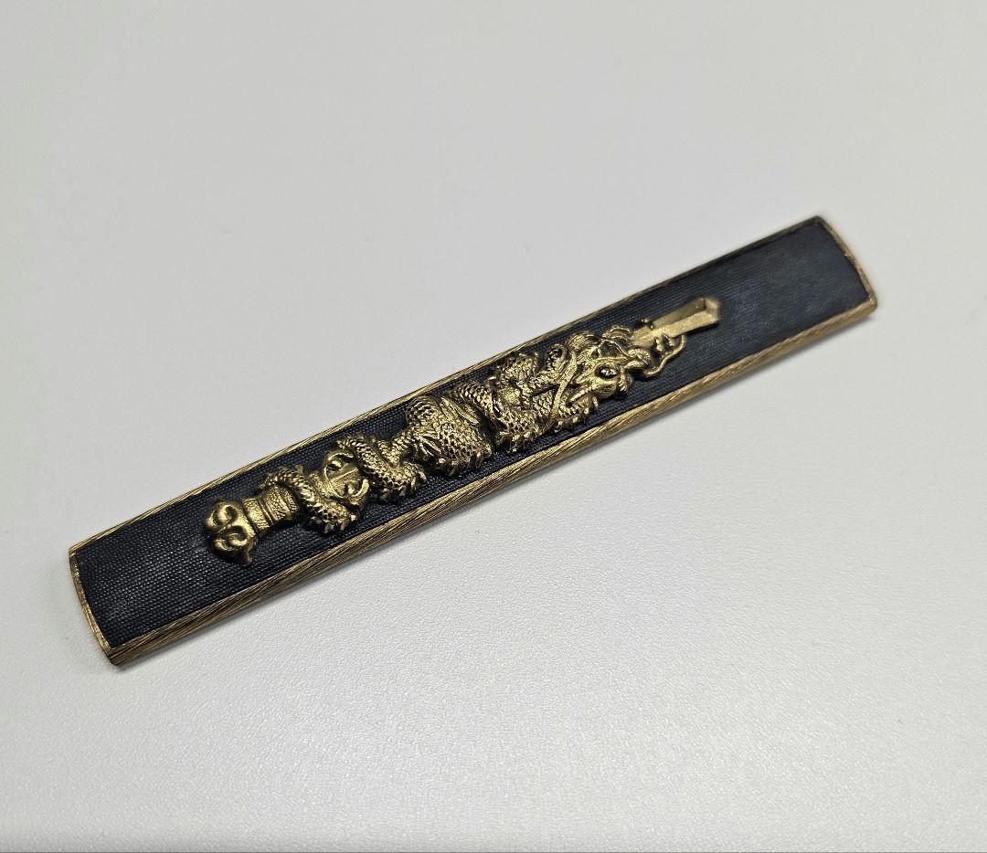 【刀装具・逸品】小柄 倶利伽羅龍図 独鈷剣 彫金 時代武具