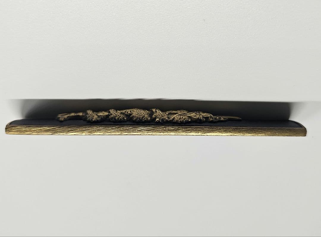 【刀装具・逸品】小柄 倶利伽羅龍図 独鈷剣 彫金 時代武具
