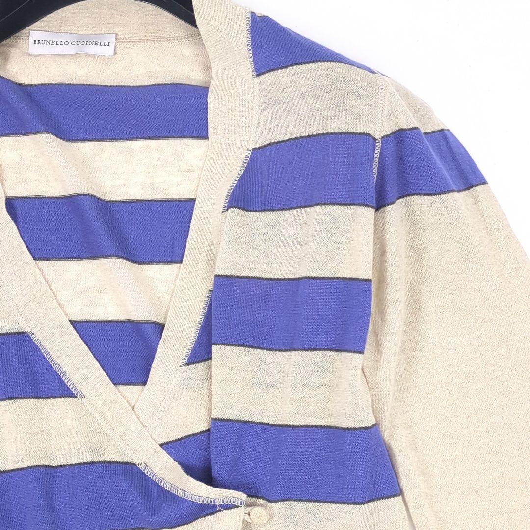 BRUNELLO CUCINELLI カシュクールデザイン リネンカーディガン