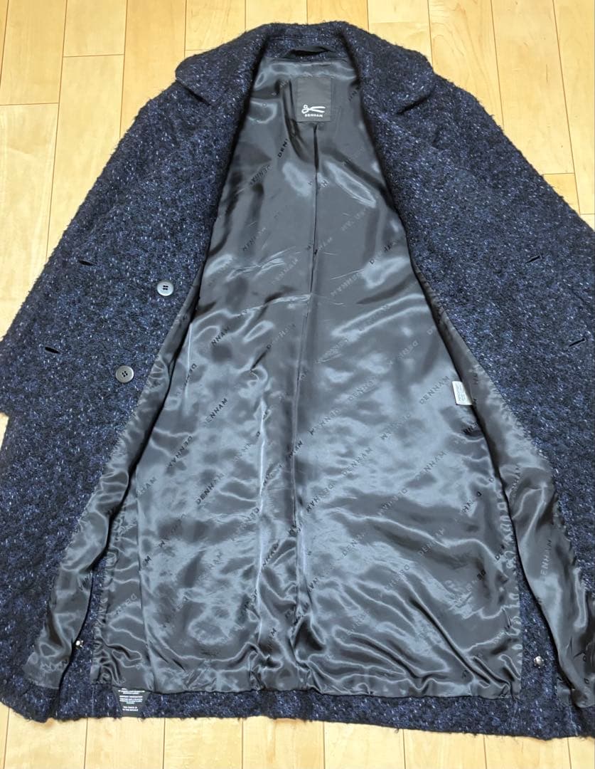 DENHAM デンハム　ネイビー ダブルブレスト ロングコート
