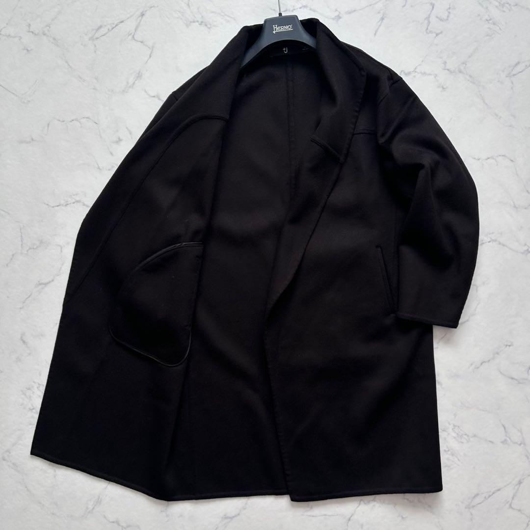 【美品 】ジルサンダー ユニクロ カシミヤ ブレンド リバーコート L 黒