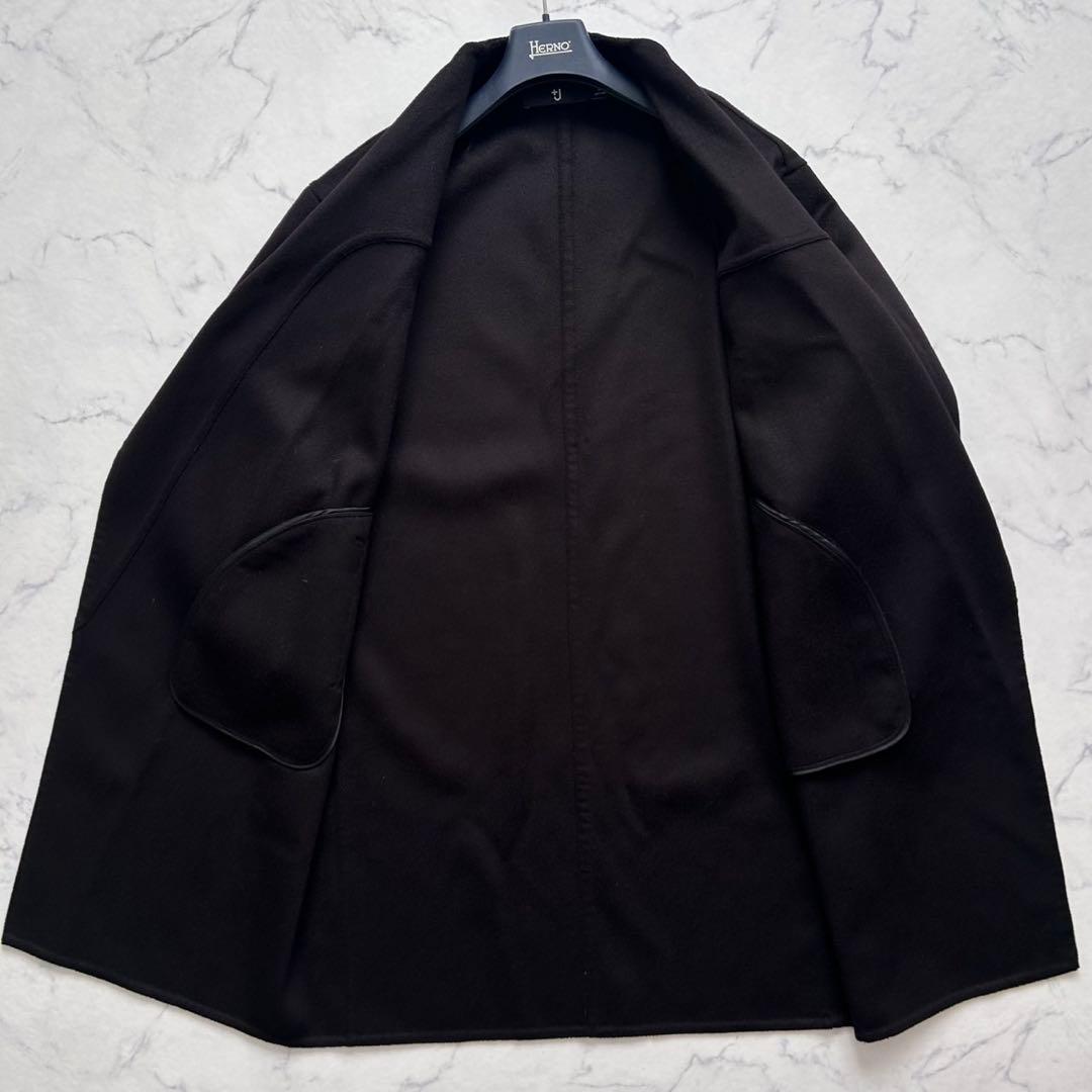 【美品 】ジルサンダー ユニクロ カシミヤ ブレンド リバーコート L 黒
