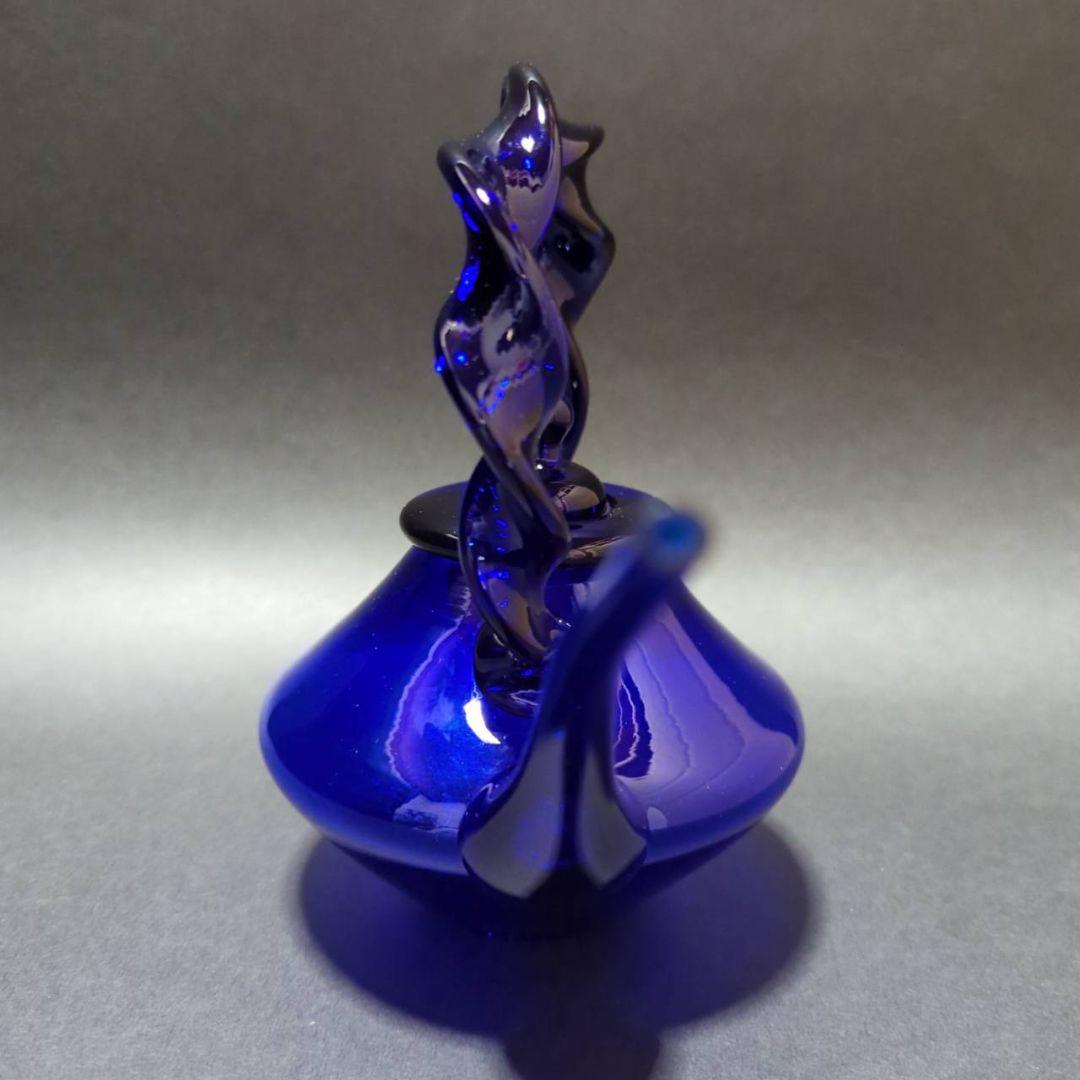 ガラス 硝子 ちろり コバルトブルー 瑠璃色
