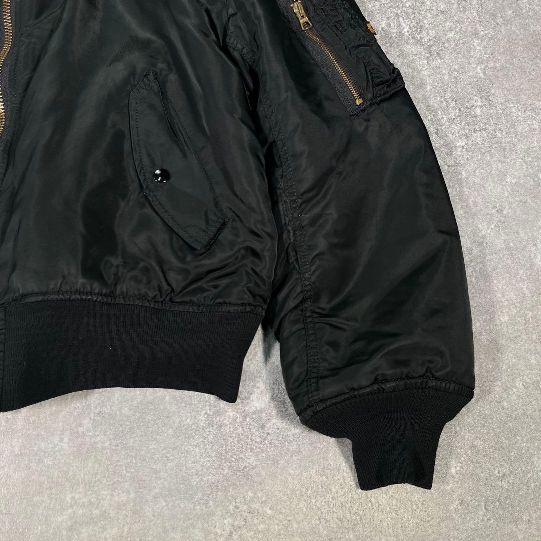 90s USA製　アルファ　MA-1 フライトジャケット　XL レザーワッペン