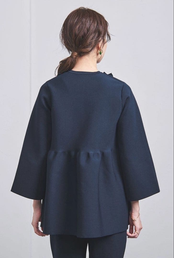 UNITED ARROWS ネイビー フリル ニット カーディガン セレモニー