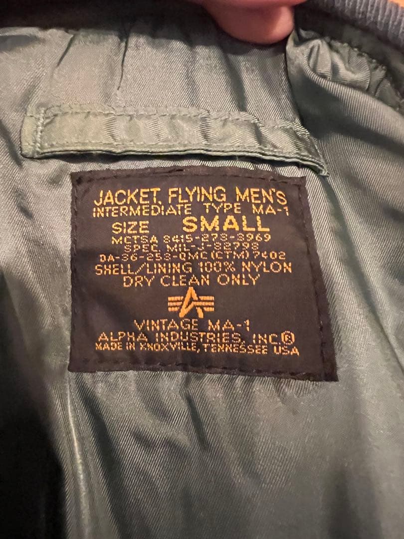 【極美品/USA製】ALPHA MA-1 VINTAGE 復刻 50'sモデルS