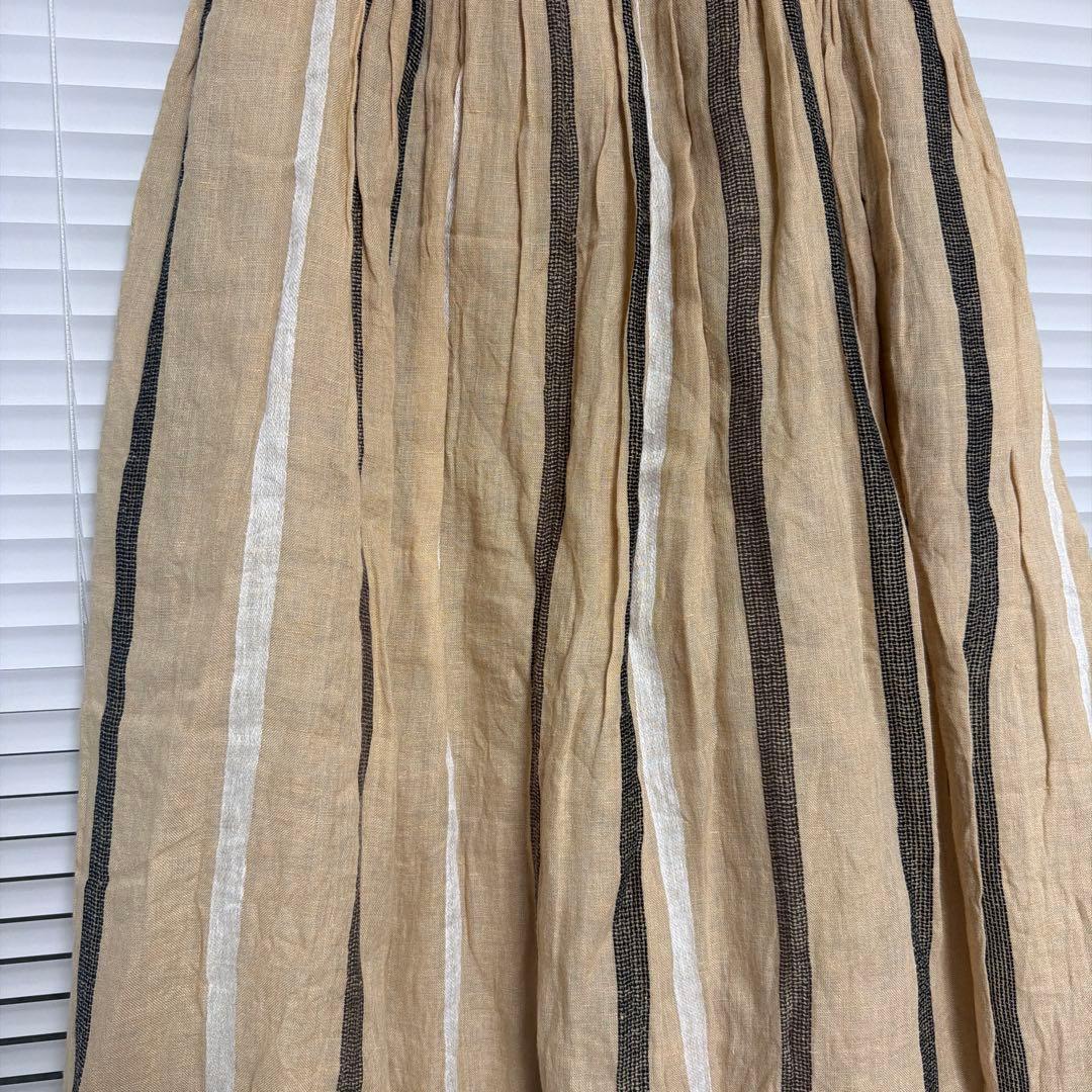 ichi Antiquites︎♥︎リネンドビーストライプスカート