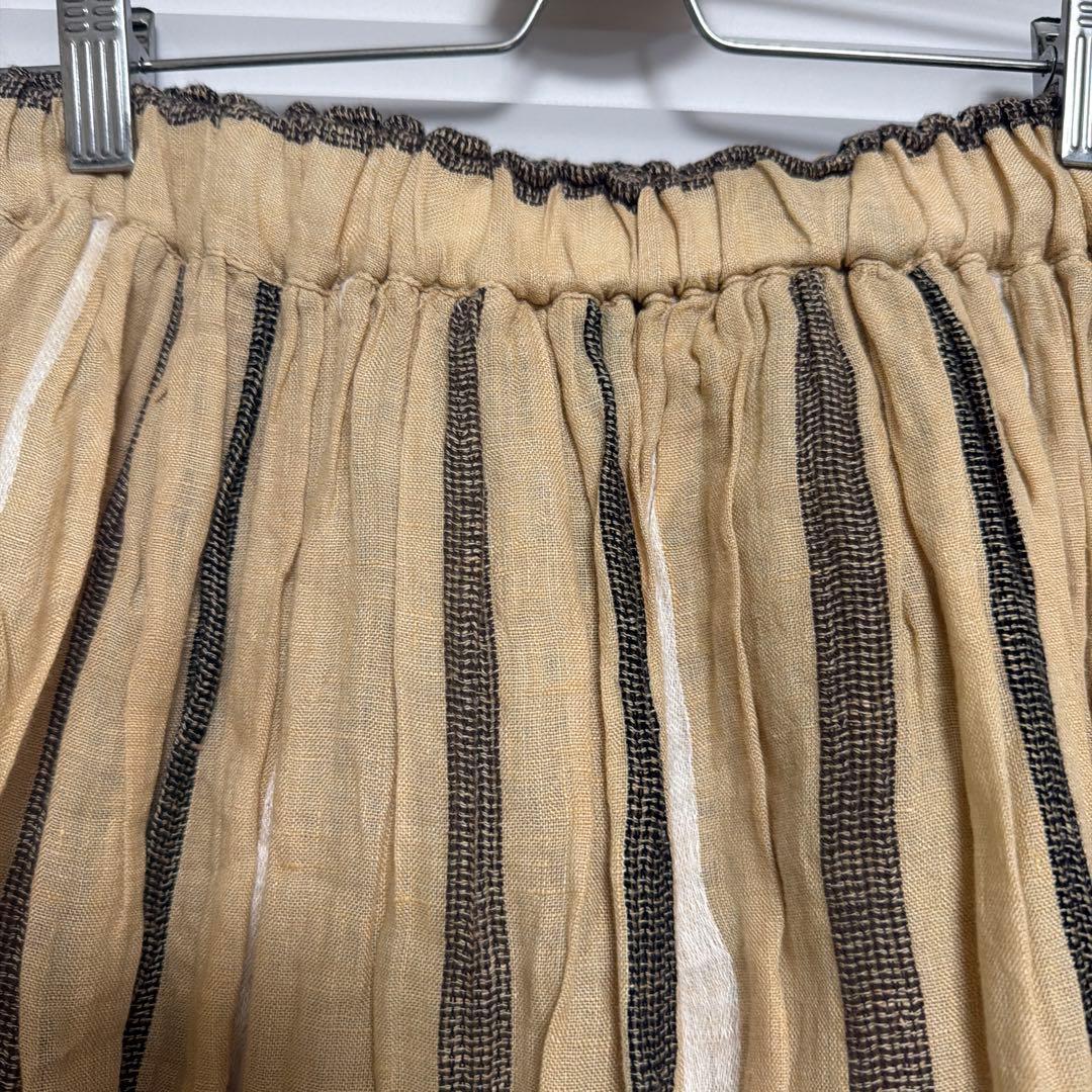 ichi Antiquites︎♥︎リネンドビーストライプスカート