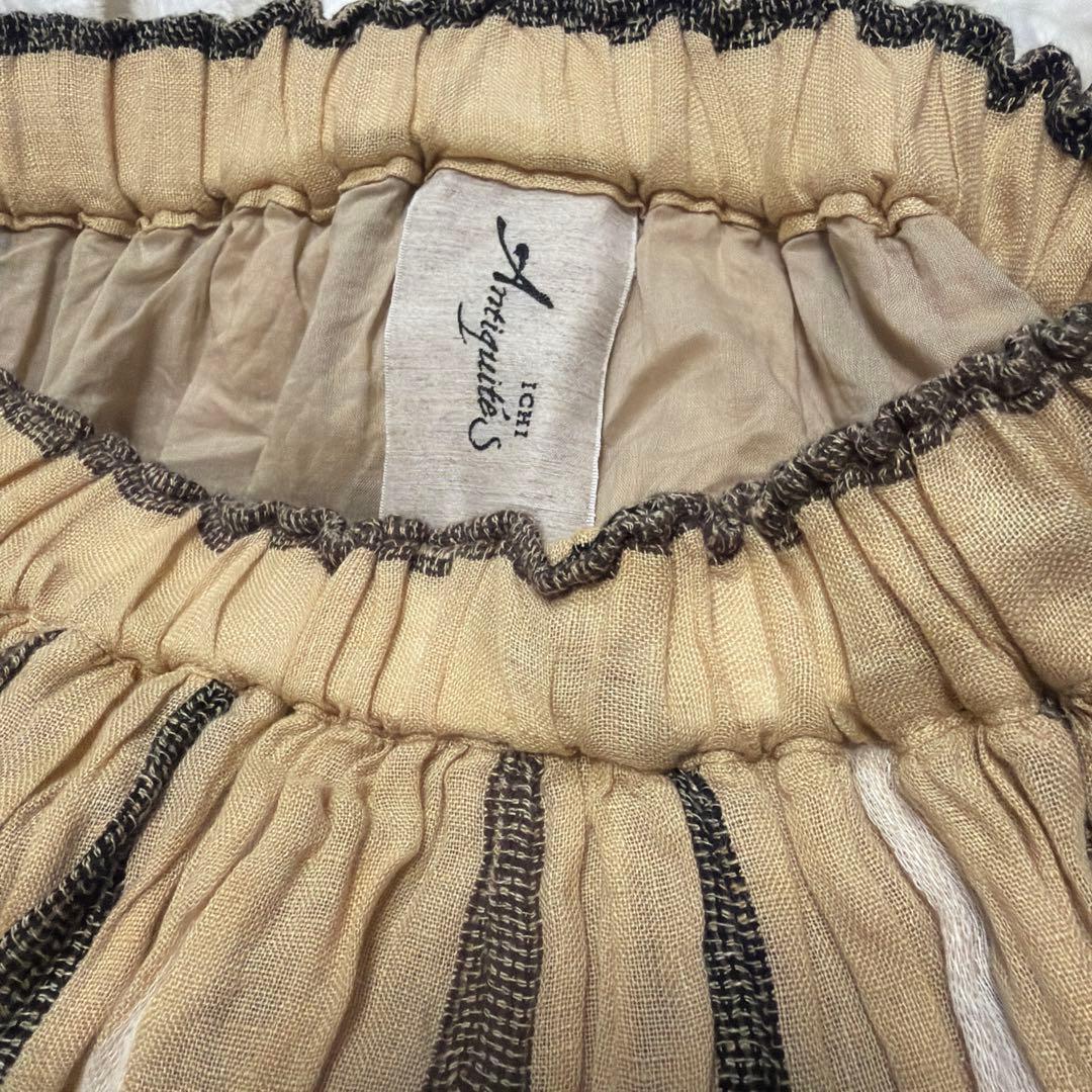 ichi Antiquites︎♥︎リネンドビーストライプスカート