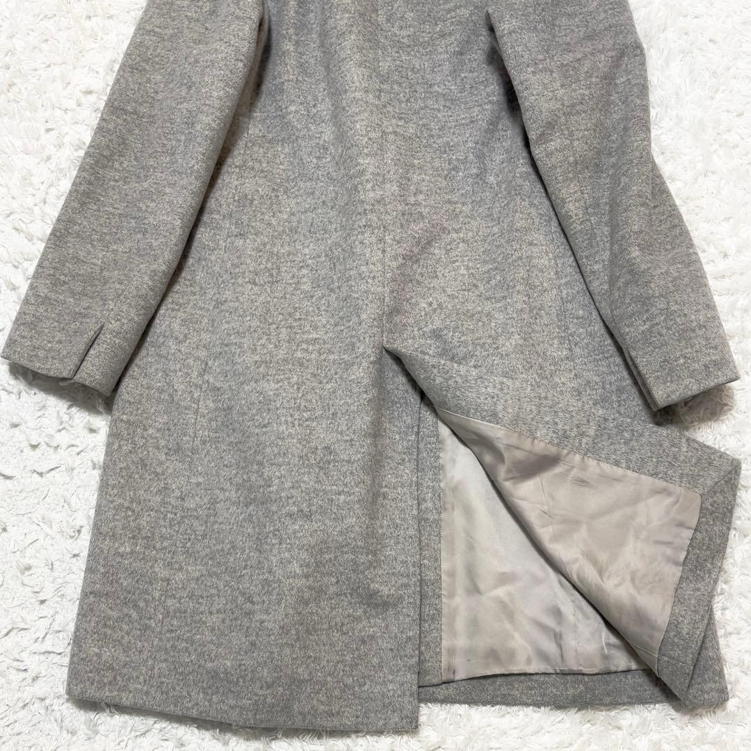 【美品】23区 ウールアンゴラビーバーフーデッド コート ロング 2way M
