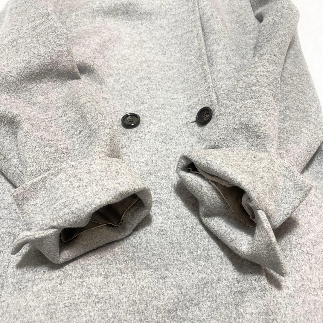【美品】23区 ウールアンゴラビーバーフーデッド コート ロング 2way M