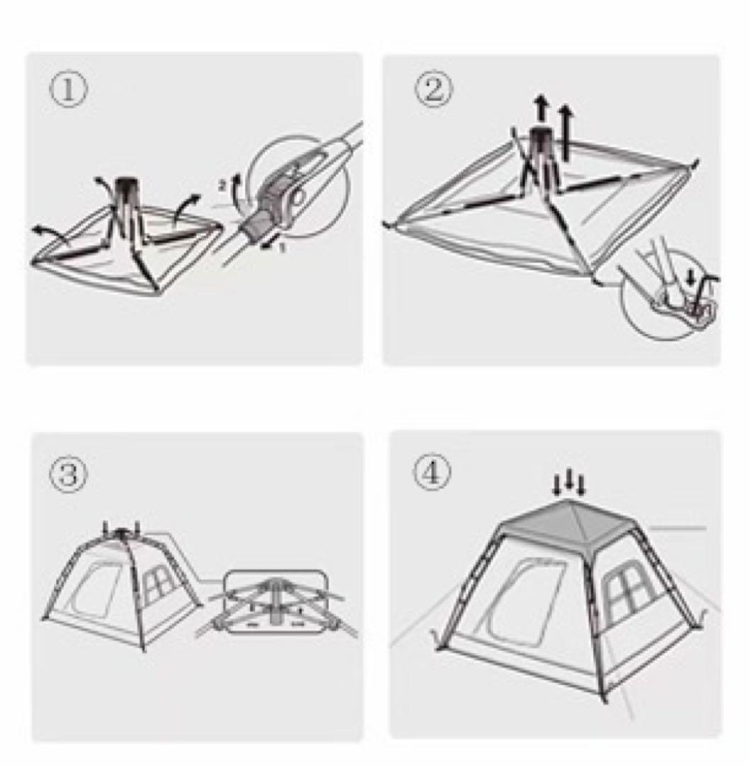 も*の様 Mountainhiker 3〜4人用のワンタッチテント