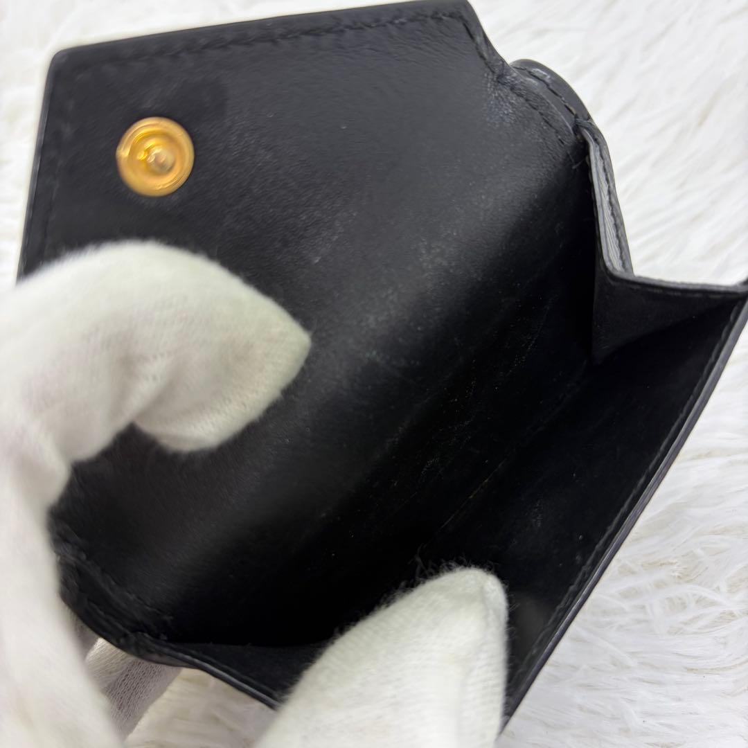 RFID搭載/美品✨プラダ　三つ折り財布 ヴィッテロ 三角ロゴ　レザー 黒