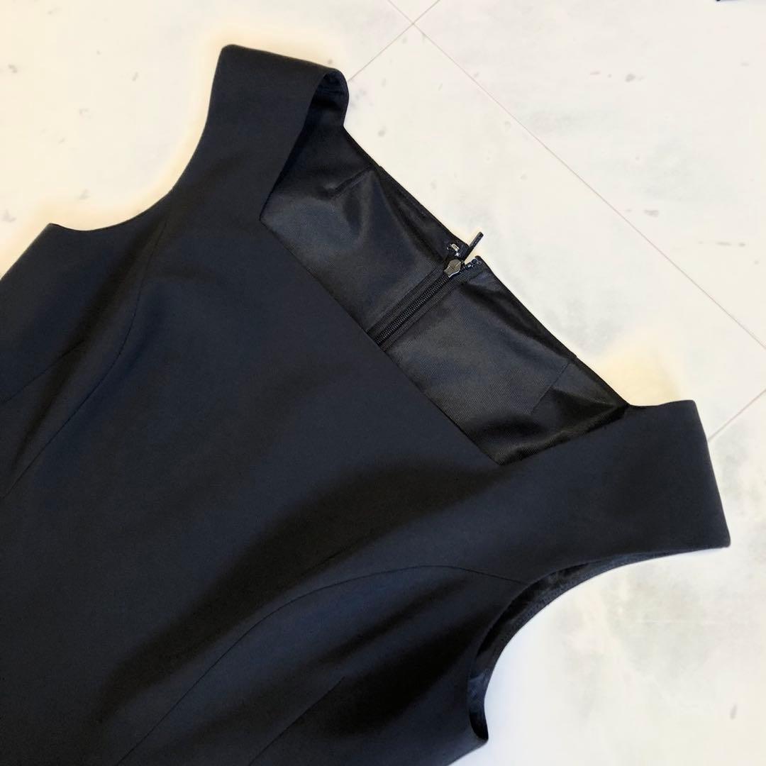 【極美品】 Rene basic ノースリーブ 切り替え ワンピース 38 黒