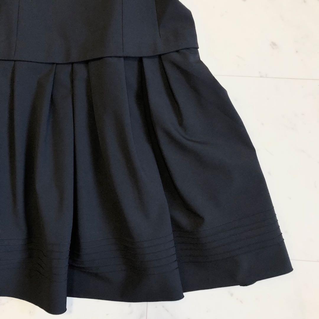 【極美品】 Rene basic ノースリーブ 切り替え ワンピース 38 黒