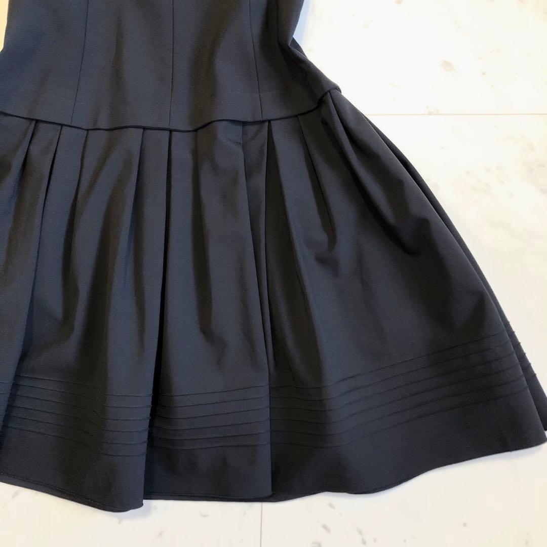 【極美品】 Rene basic ノースリーブ 切り替え ワンピース 38 黒