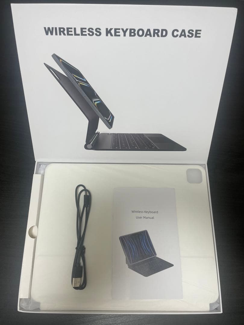 ipad Air、iPad Padキーボード ケース、13、12.9インチ白い