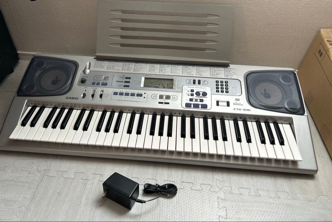【電子ピアノ CASIO CTK-591 アダプター付き 電子キーボード】