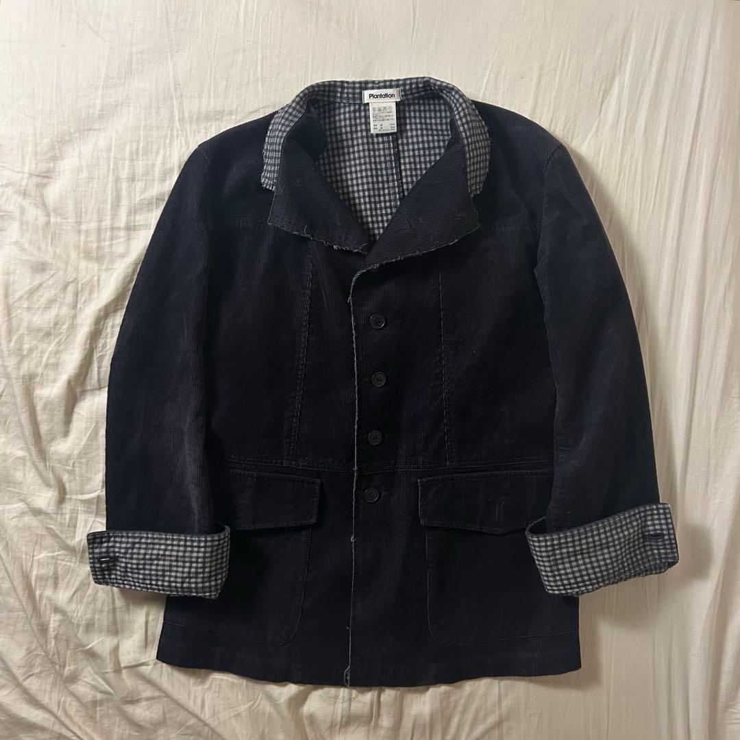 plantation issey miyake コーディロイチェック　切り替え
