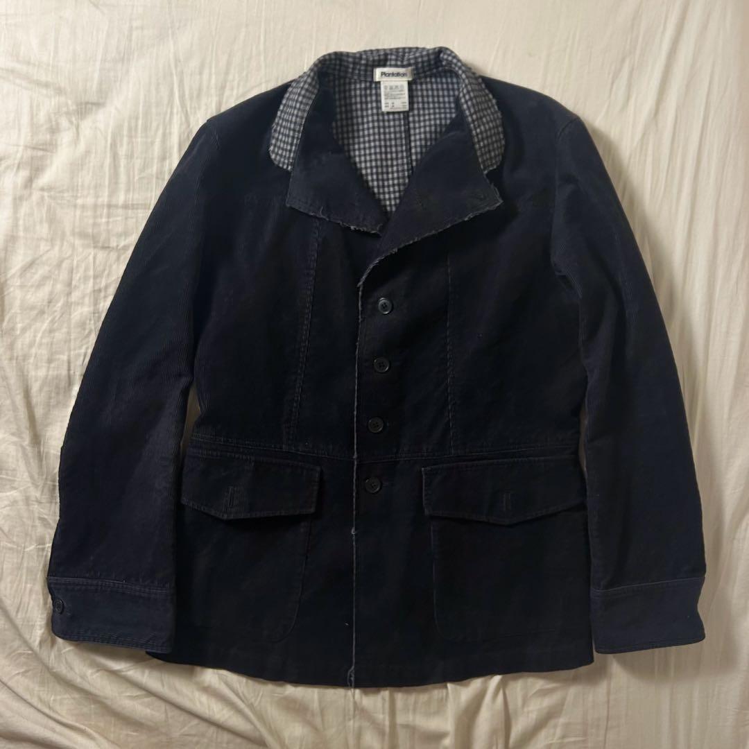 plantation issey miyake コーディロイチェック　切り替え