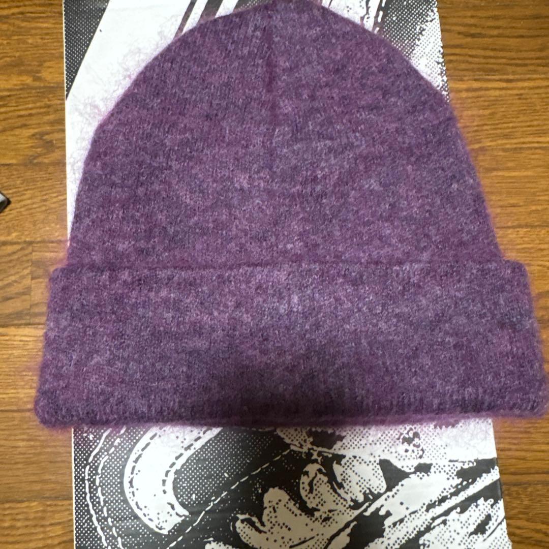 Supreme 紫 ニット帽 モヘアビーニー 即完 24AW