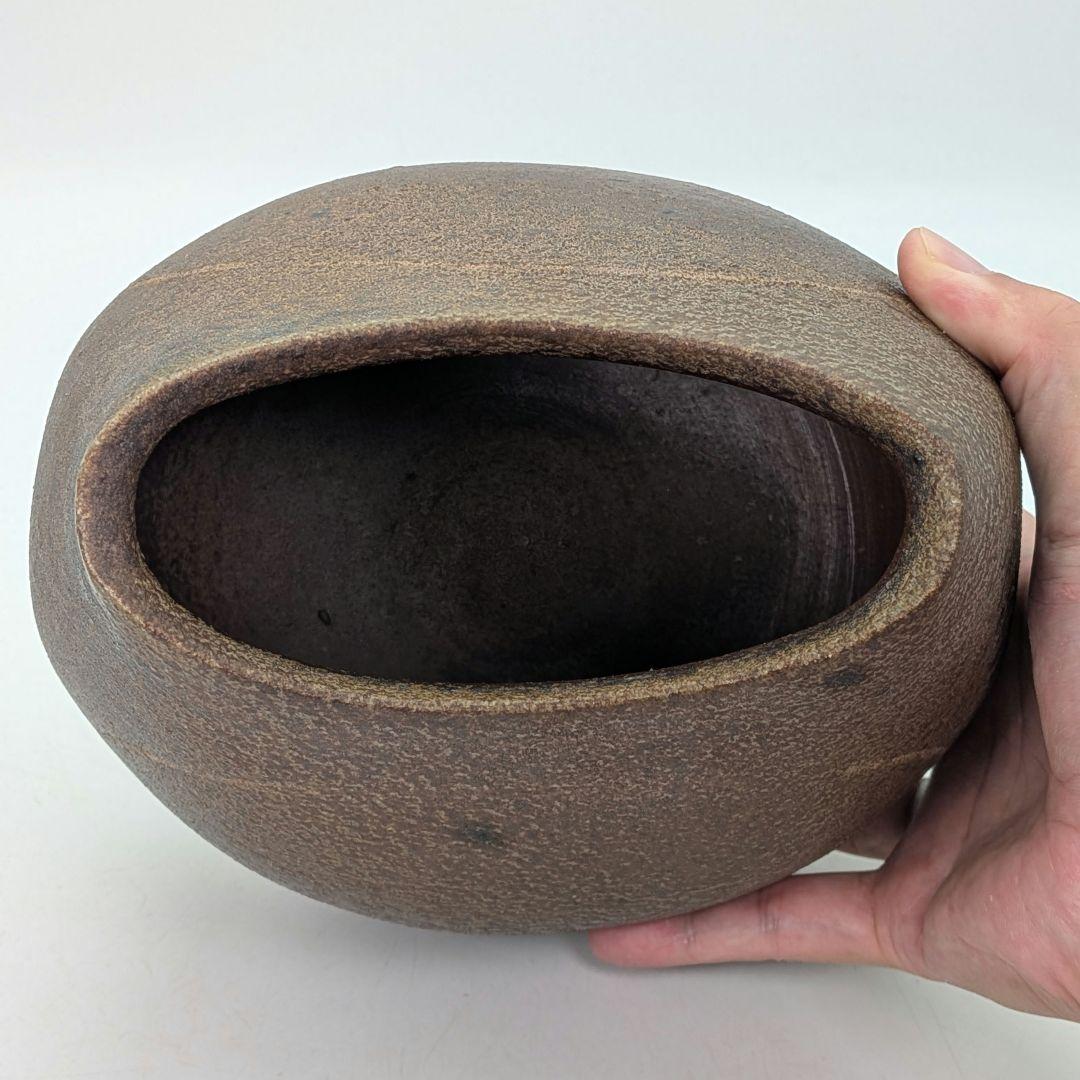 山下譲治 備前焼 象嵌花器 花入 花瓶 フラワーベース 華道具 花生 壺 壷