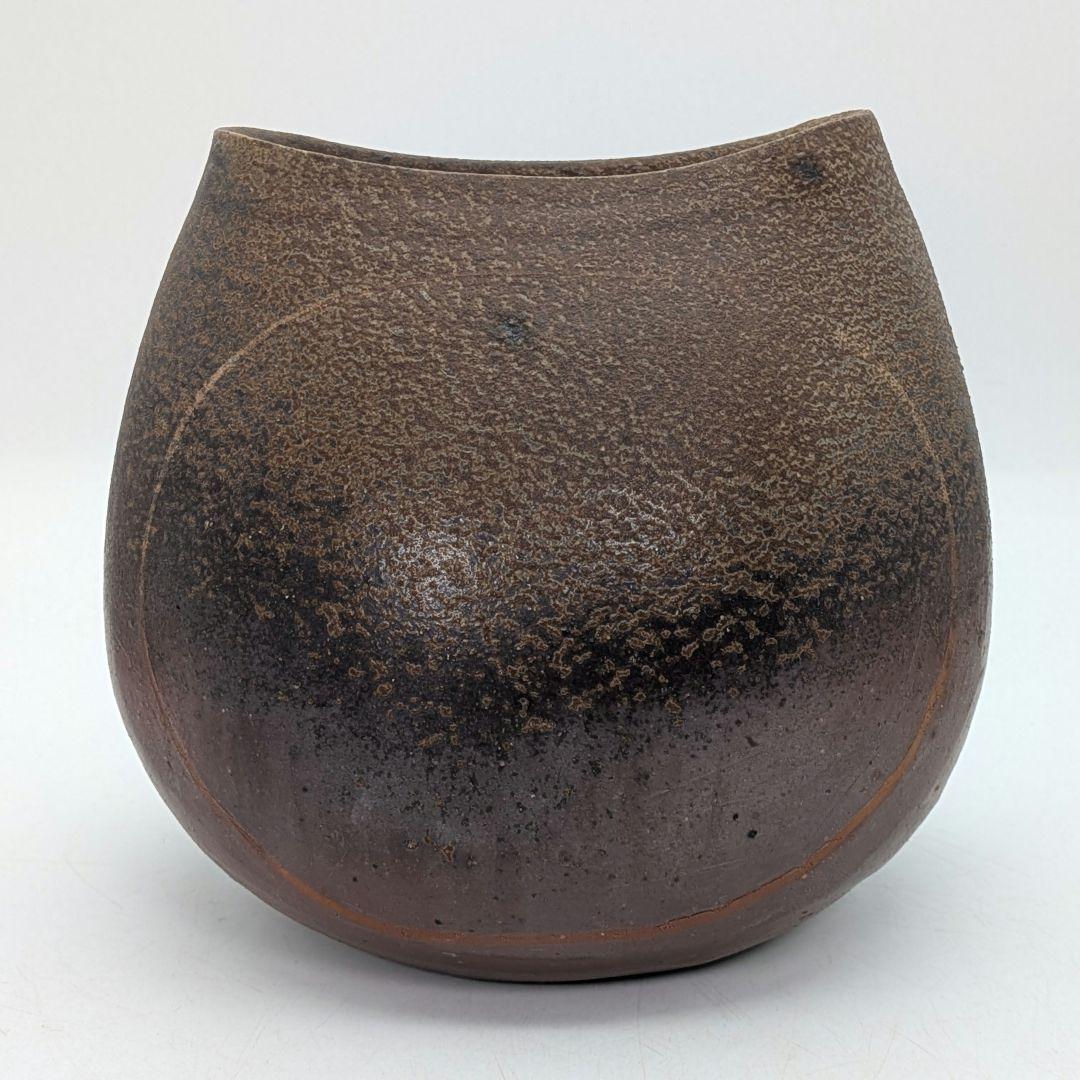 山下譲治 備前焼 象嵌花器 花入 花瓶 フラワーベース 華道具 花生 壺 壷
