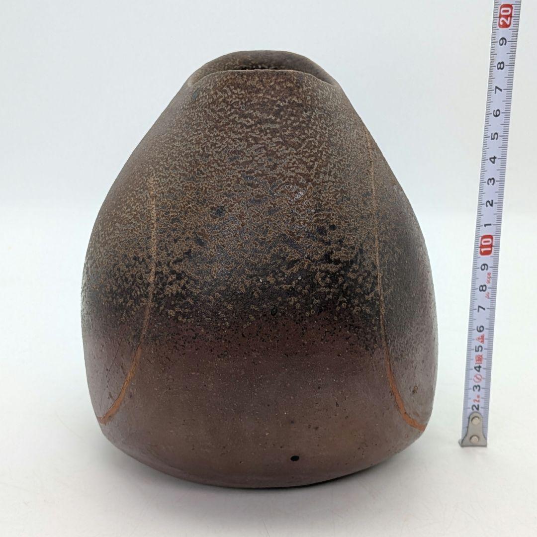 山下譲治 備前焼 象嵌花器 花入 花瓶 フラワーベース 華道具 花生 壺 壷