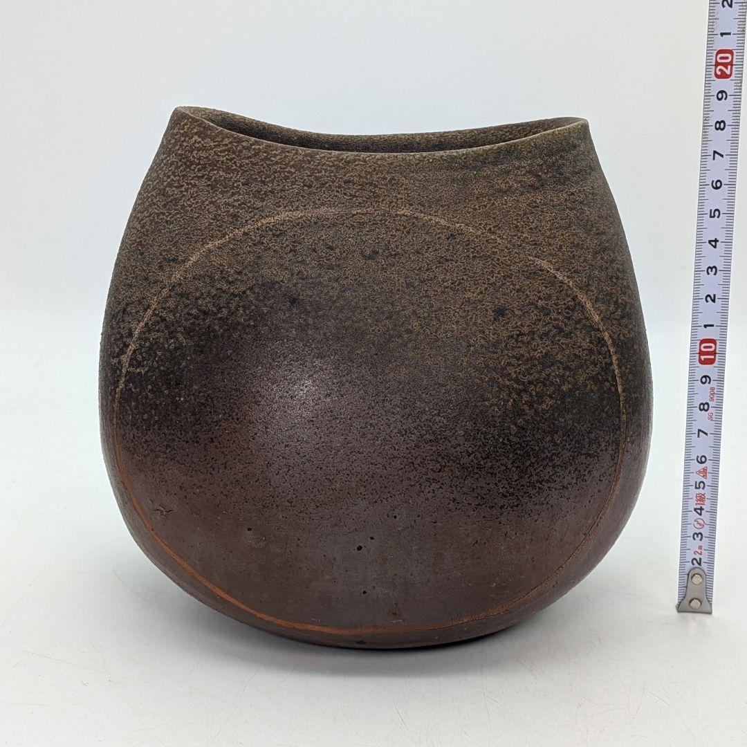 山下譲治 備前焼 象嵌花器 花入 花瓶 フラワーベース 華道具 花生 壺 壷