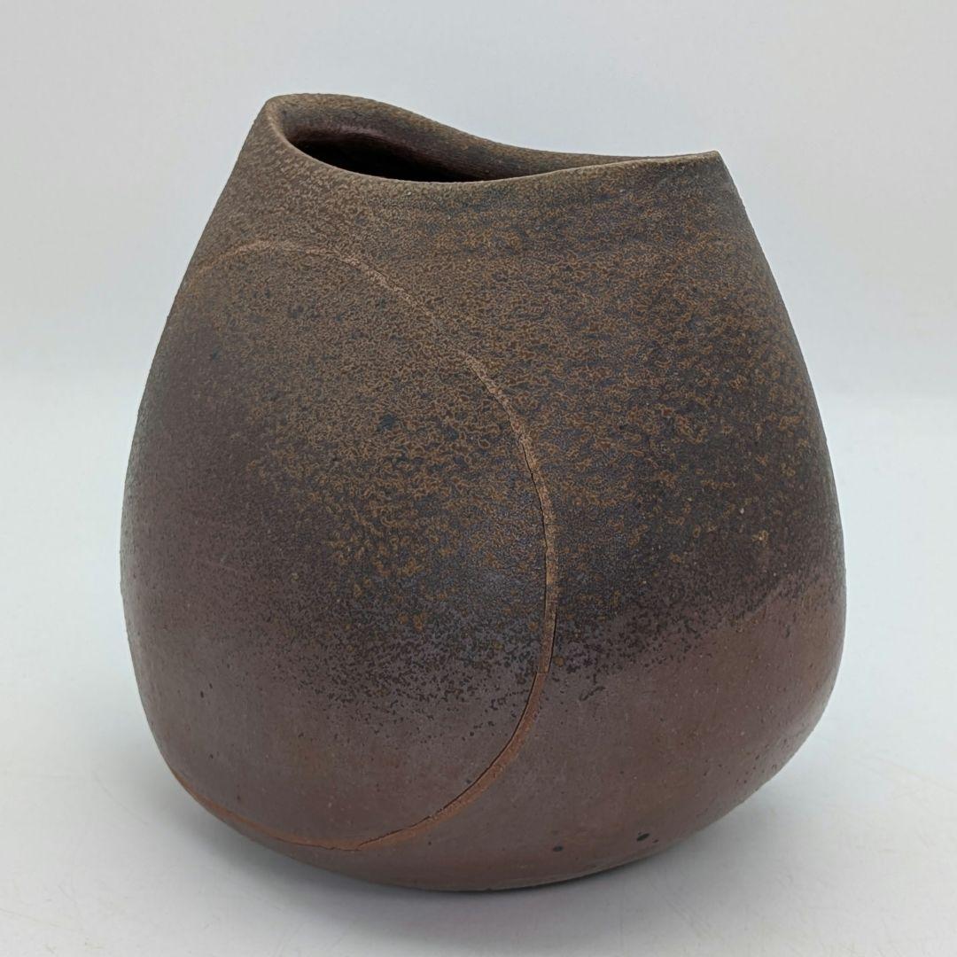 山下譲治 備前焼 象嵌花器 花入 花瓶 フラワーベース 華道具 花生 壺 壷