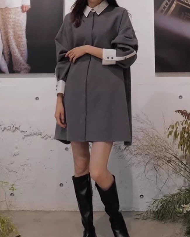 machatt　マチャット　ダブルクロスバイカラーワンピース