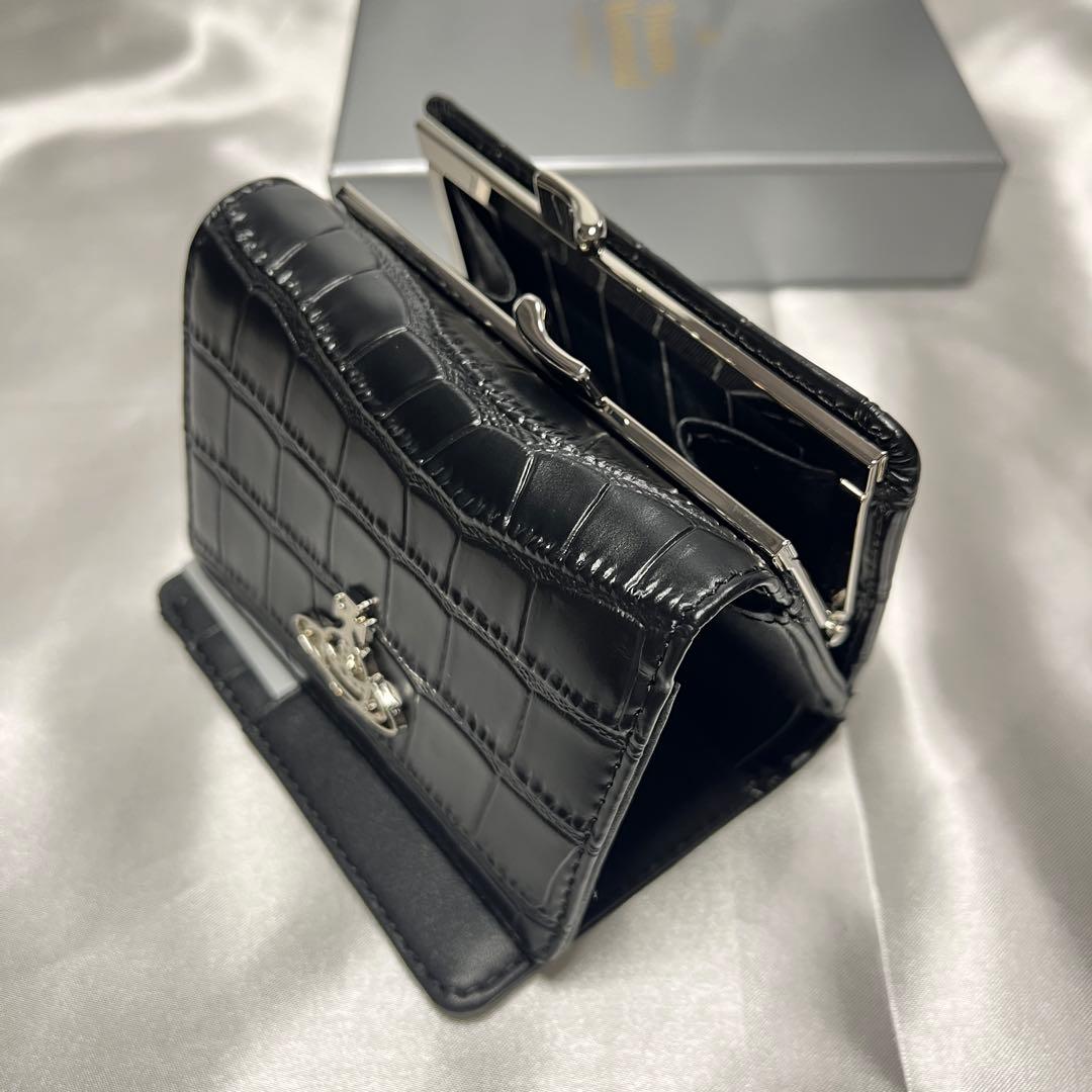 新品VivienneWestwood ブラック クロコダイル柄 三つ折り財布