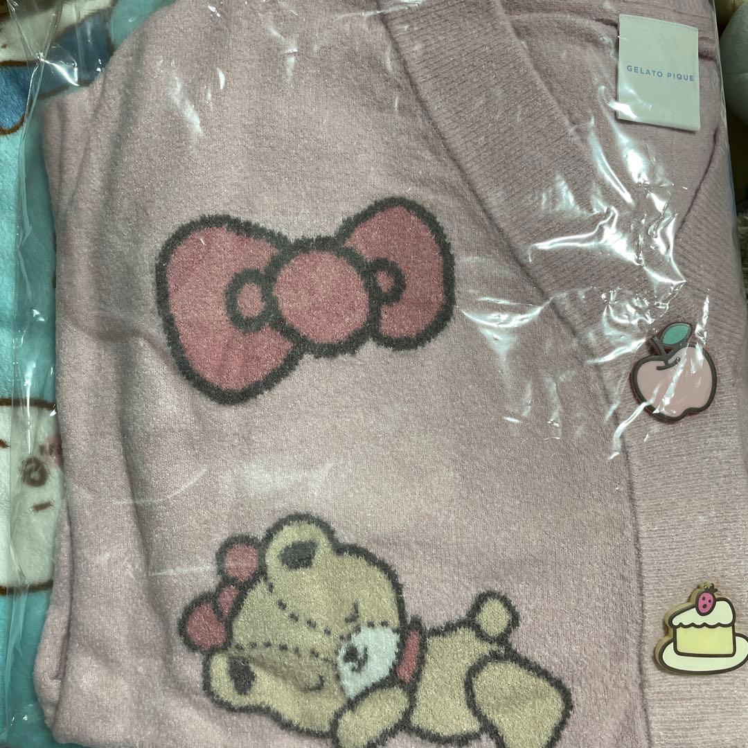 サンリオハウス　ジェラピケ　キティちゃん　スムーズィー　カーディガン　ピンク