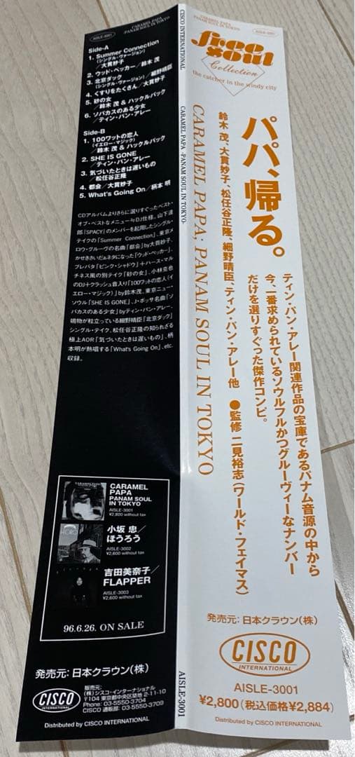 アナログ盤/1996年発売/TOKYO シティ　ポップ　YMO 細野晴臣