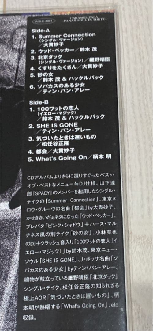 アナログ盤/1996年発売/TOKYO シティ　ポップ　YMO 細野晴臣